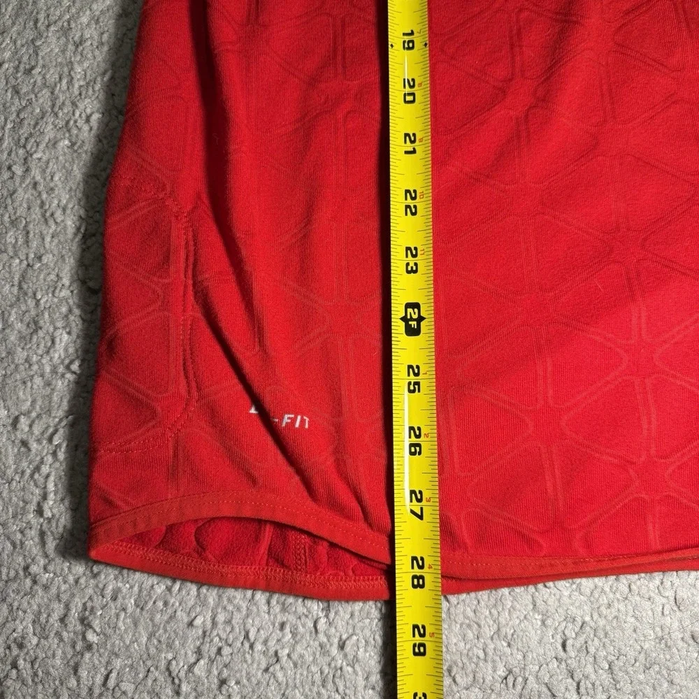 Nike Men's M Running Shirt Red‎ Long Sleeve 1/4 Zip-Up Dri-Fit Thumbholes